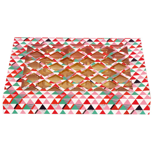 20 Cavity Folding Chocolates Packing Box - Diamond Pink | Grownex Packaging | Chocolate Box