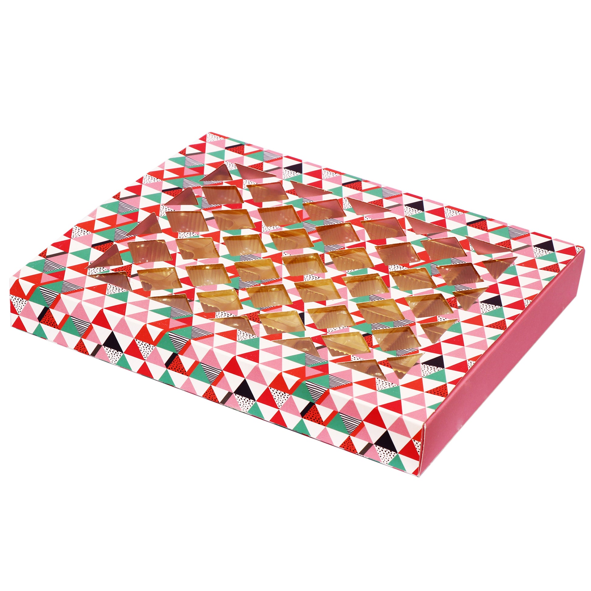 20 Cavity Folding Chocolates Packing Box - Diamond Pink | Grownex Packaging | Chocolate Box