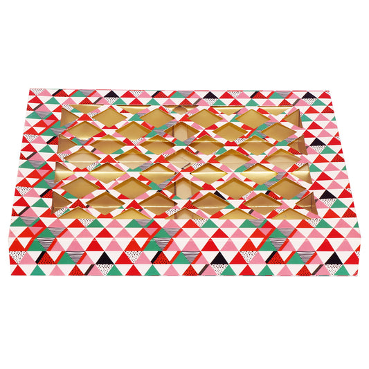 Pink Net-Pattern Square Folding Box for Dry Fruits | Stylish & Functional Gifting | Grownex Packaging | Dry Fruit Box