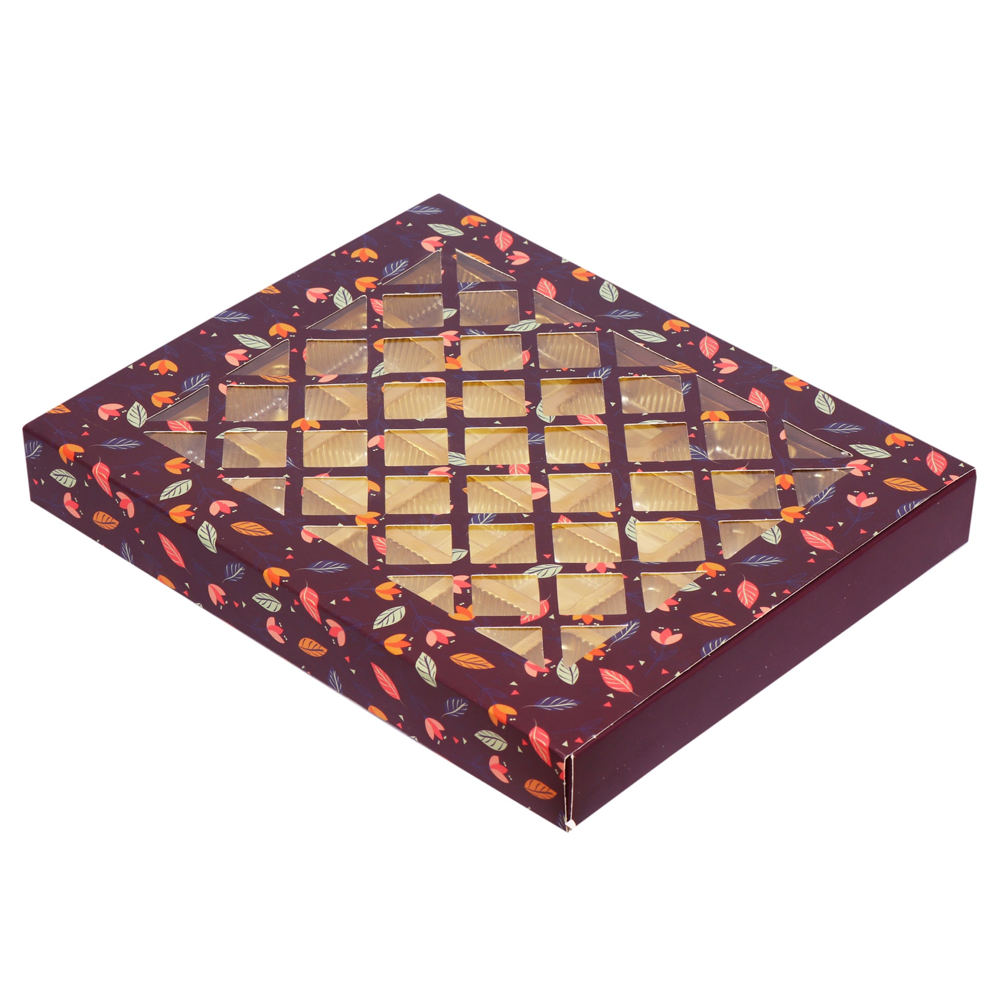 20 Cavity Folding Chocolates Packing Box - Purple | Grownex Packaging | Chocolate Box