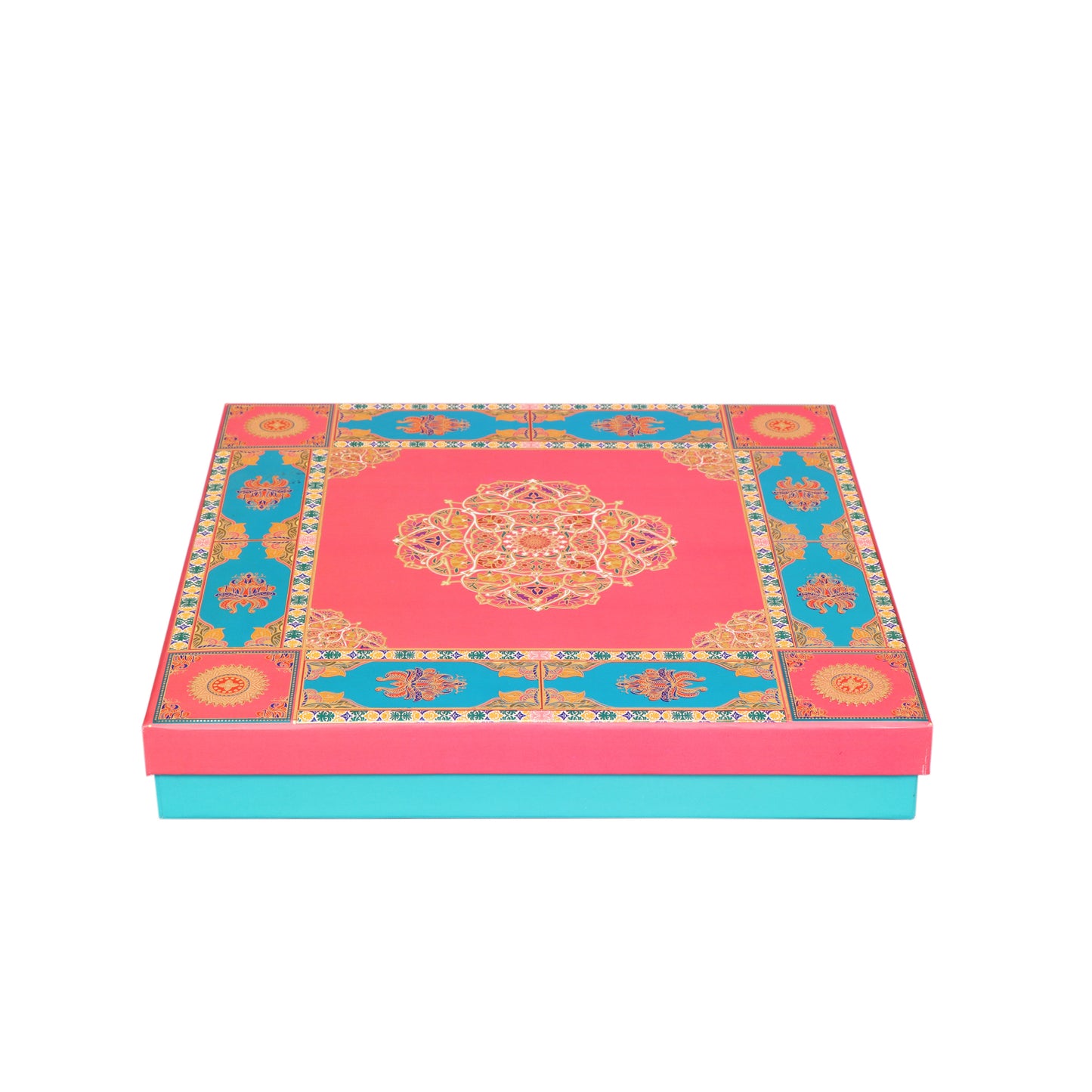 Golden Foil Pink 8 Partitions Lawana Box Lid Pattern | Grownex Packaging | Sweet Box