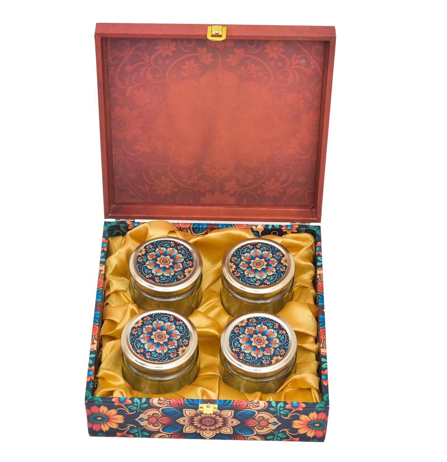 Royal Floral Diwali Gift Box – Luxury Festive Packaging for Sweets & Dry Fruits | Grownex Packaging | wooden box