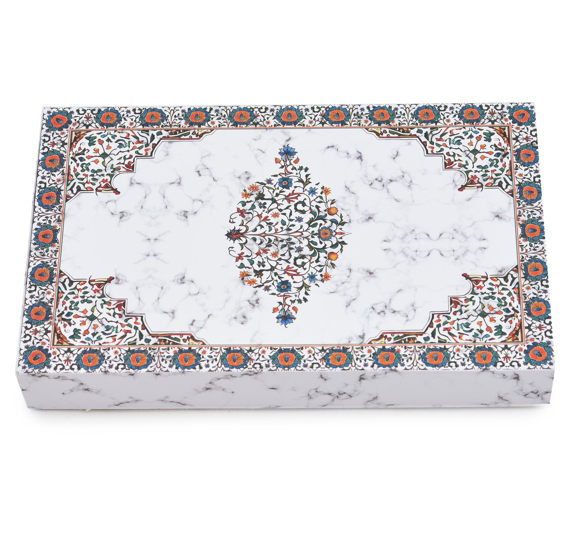 15 Cavity Folding Chocolate Box - White Marble Vertical | Grownex Packaging | Chocolate Box