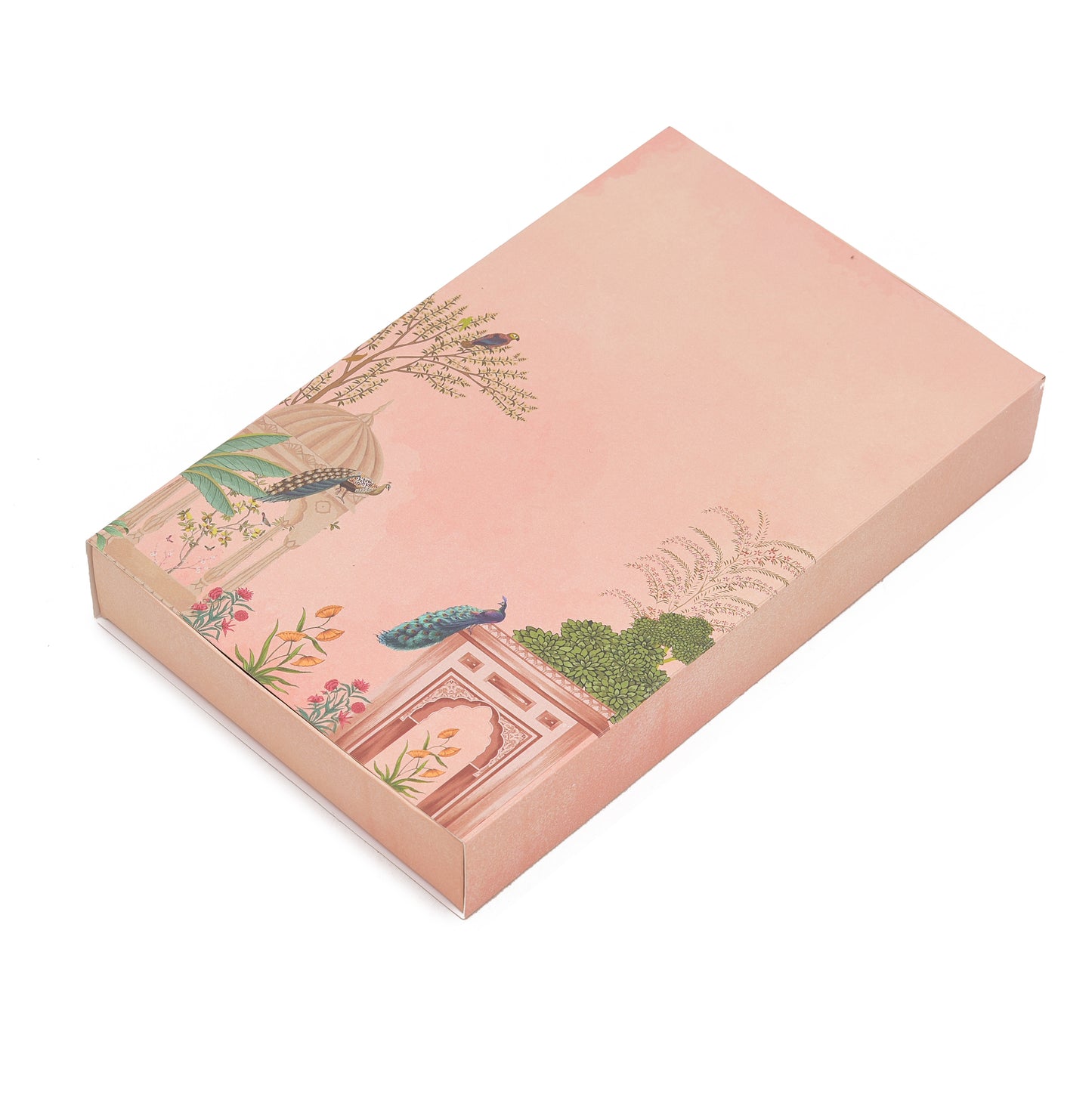 15 Cavity Folding Chocolate Box - Pink Peacock Vertical | Grownex Packaging | Chocolate Box