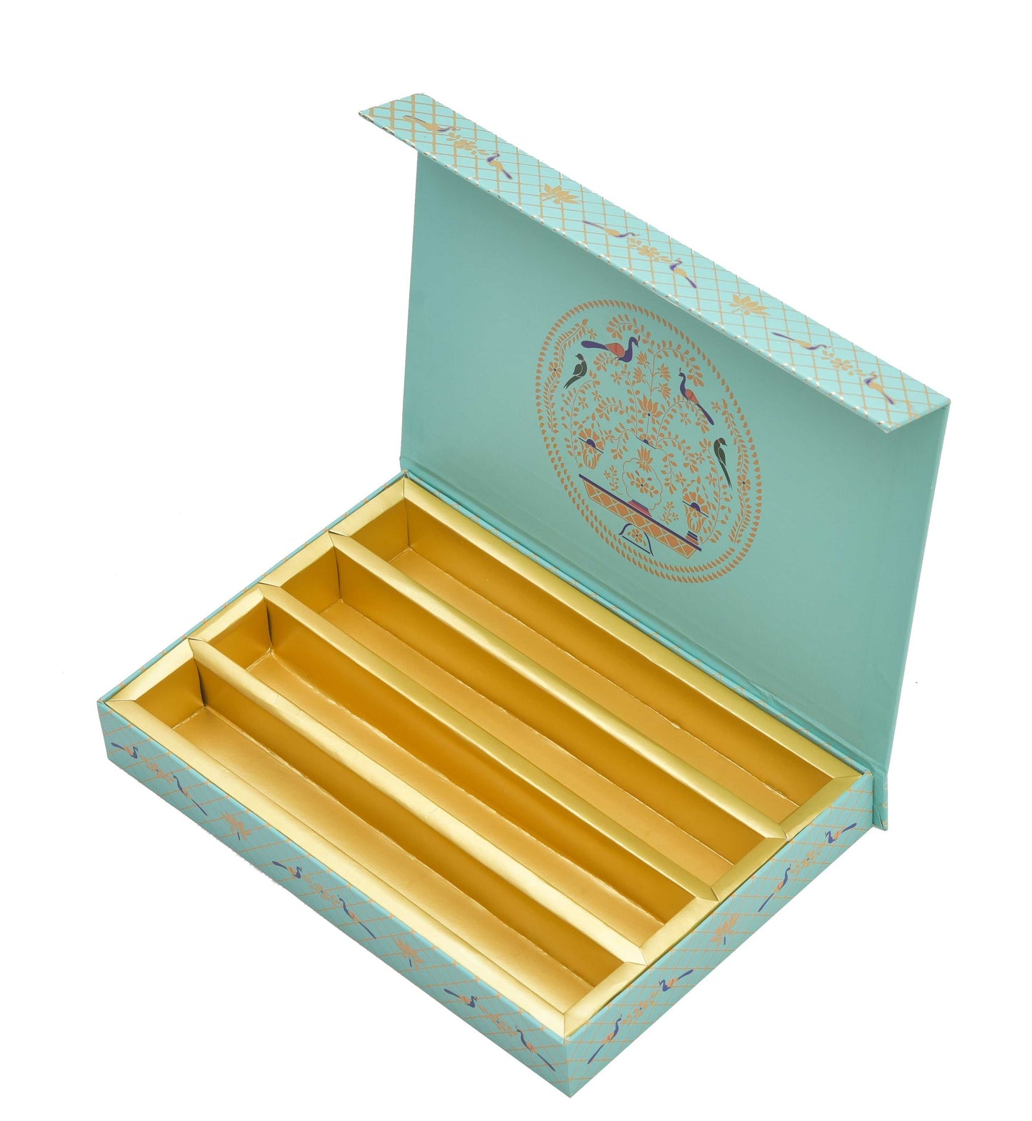 Sky Blue Foil Magnetic File Premium Box | Grownex Packaging | Sweet Box