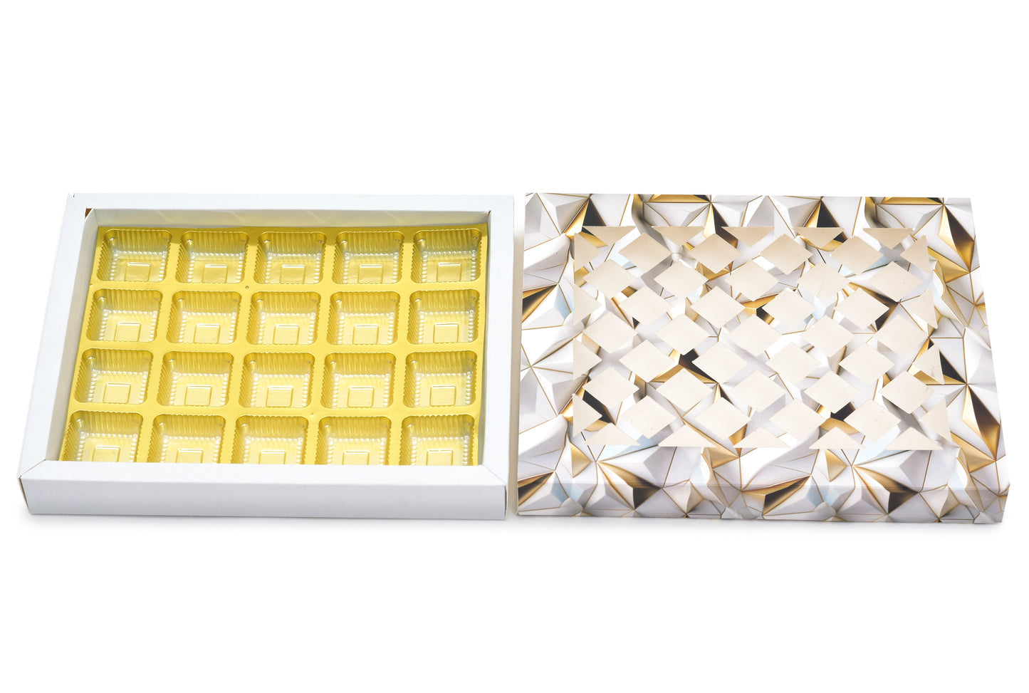 20 Cavity Folding Chocolates Packing Box -Grey | Grownex Packaging | Chocolate Box