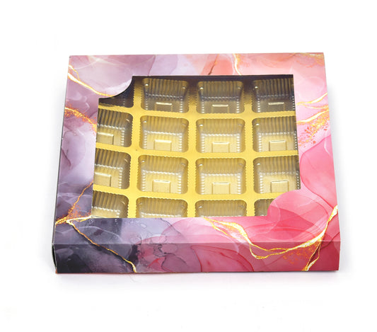 16 Cavity Folding Chocolates Packing Box - Purple | Grownex Packaging | Chocolate Box