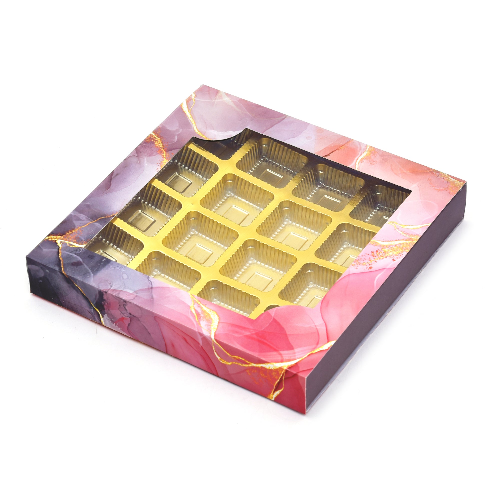16 Cavity Folding Chocolates Packing Box - Purple | Grownex Packaging | Chocolate Box