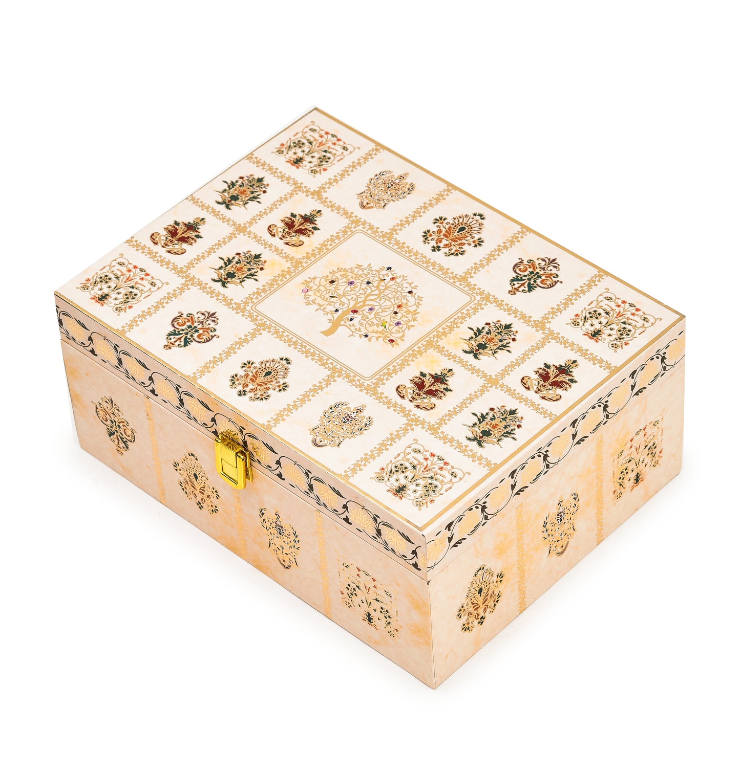 Foil Tree Print Wooden Premium Hamper Box