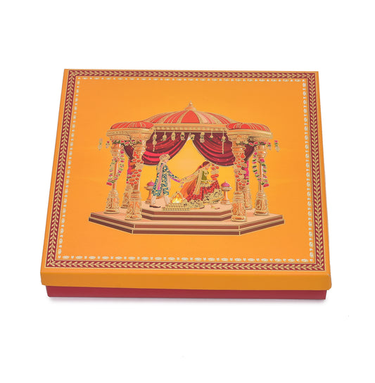 Custom Wedding Theme 5 Partitions Lawana Box Lid Pattern | Grownex Packaging | Sweet Box