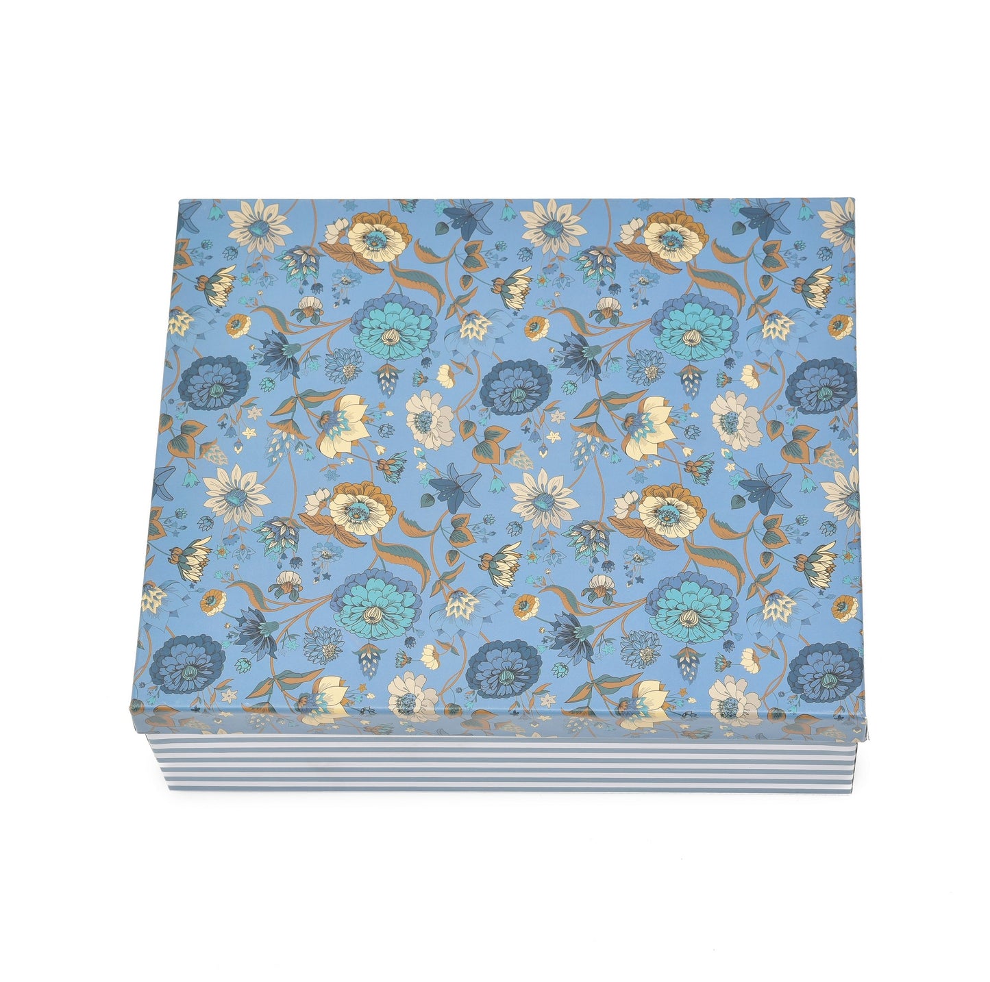 Floral Blue Hamper Box 12x10x4 Inch | Grownex Packaging | Hamper Box
