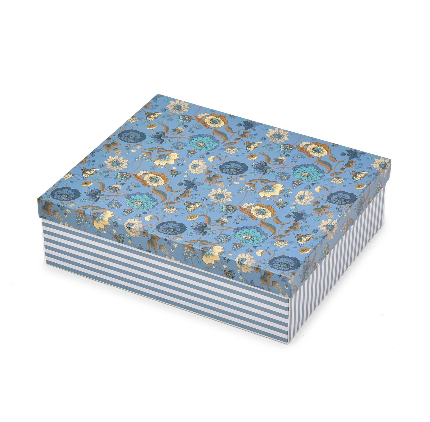 Floral Blue Hamper Box 12x10x4 Inch | Grownex Packaging | Hamper Box