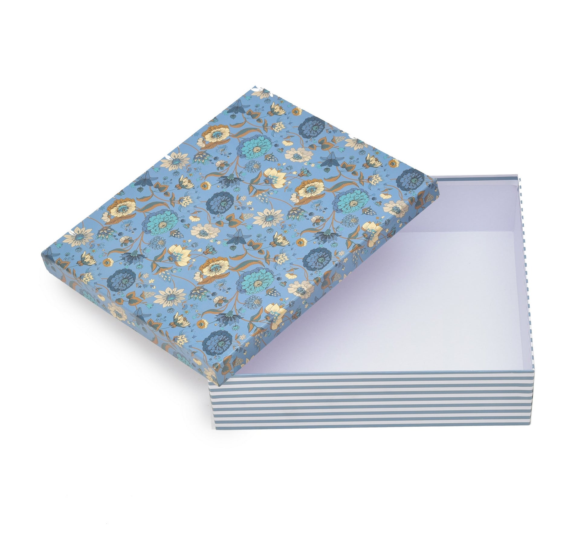 Floral Blue Hamper Box 12x10x4 Inch | Grownex Packaging | Hamper Box