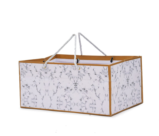 Marble Print Premium Paper Bag 13x8.5x6 inch | Grownex Packaging | paper bags