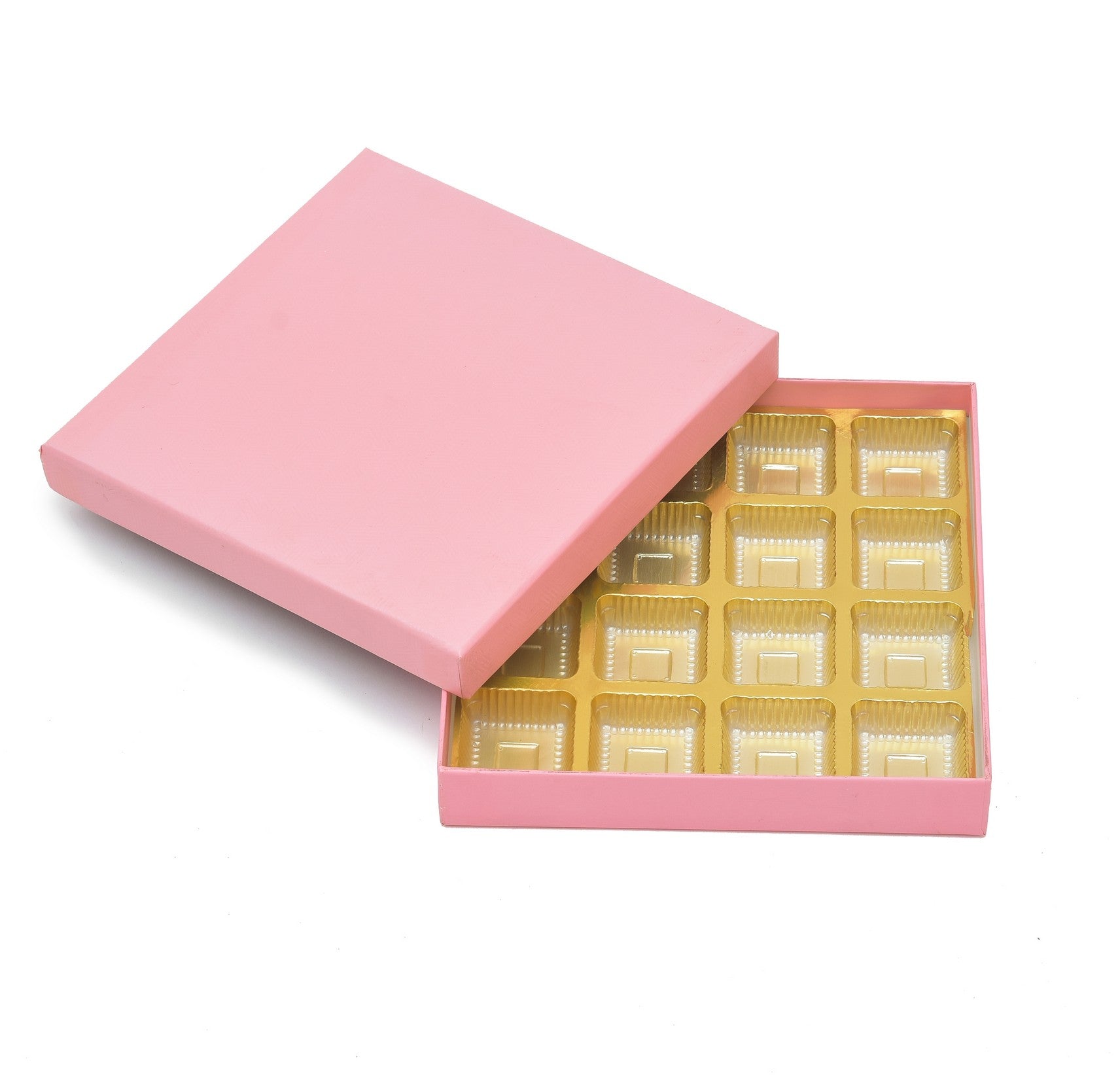 16 Pcs Cavity Chocolate Box For Rakhi Celebration- Baby Pink | Grownex Packaging | Chocolate Box