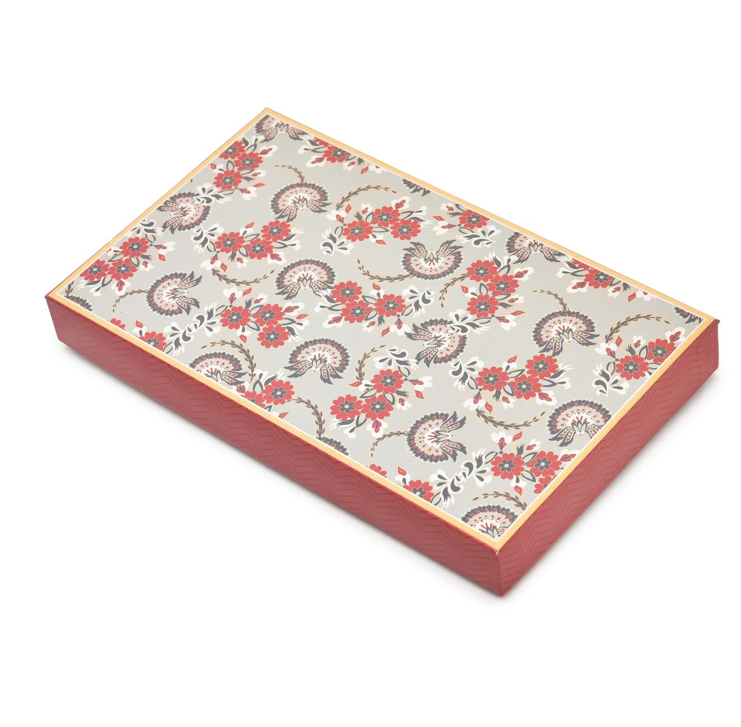 Red-Green Flower 1Kg Sweet Box - Festive Gifting Display
