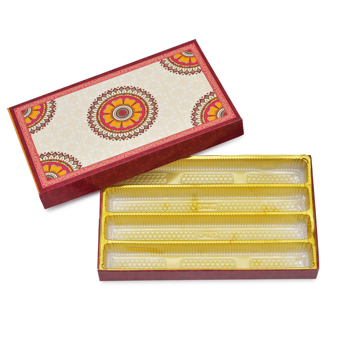 1 Kg Red Circle Design Premium Sweet Packing Box Grownex Packaging Sweet Box