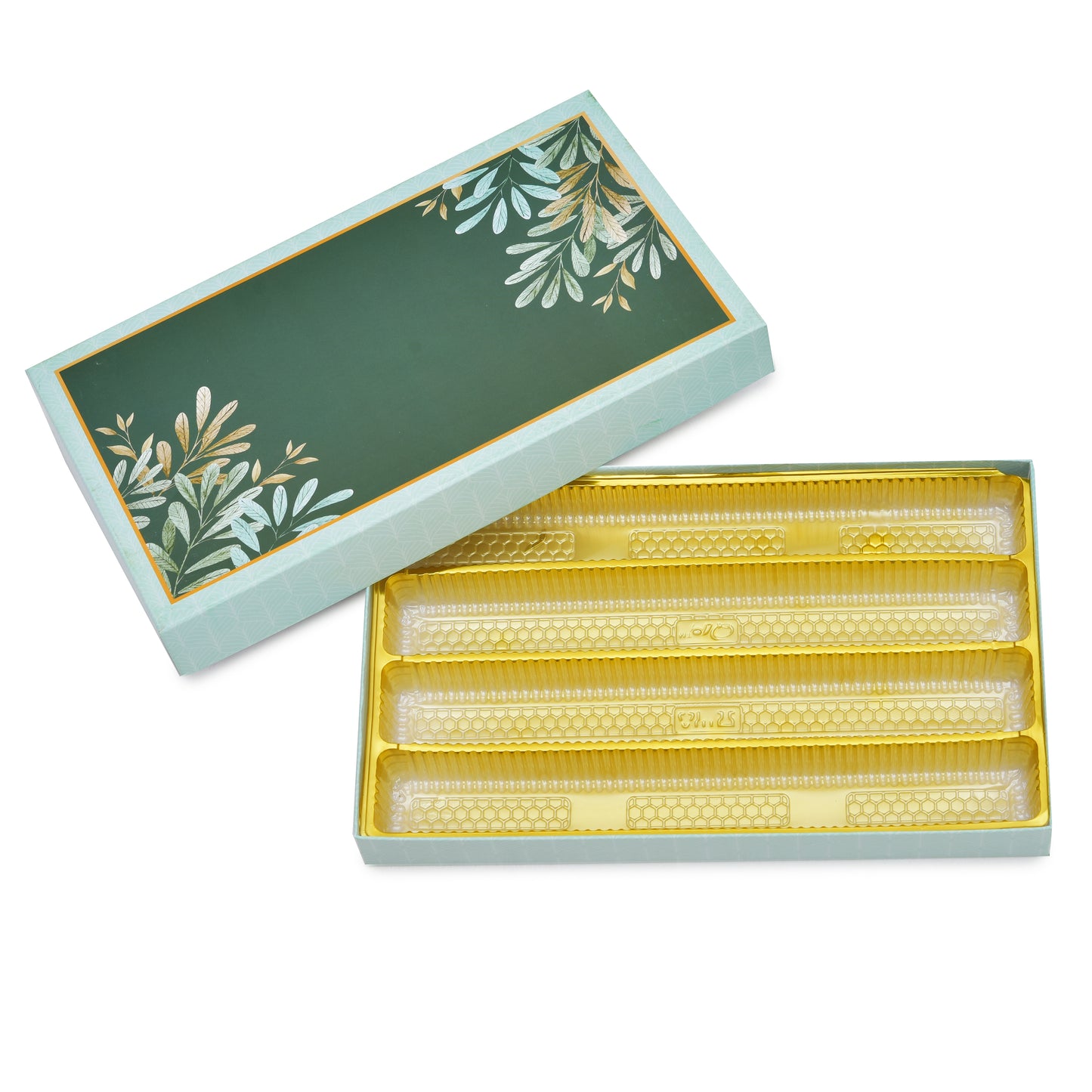 1 Kg Green Leaf 4 Line Premium Sweet Gift Packaging Box | Grownex Packaging | Sweet Box