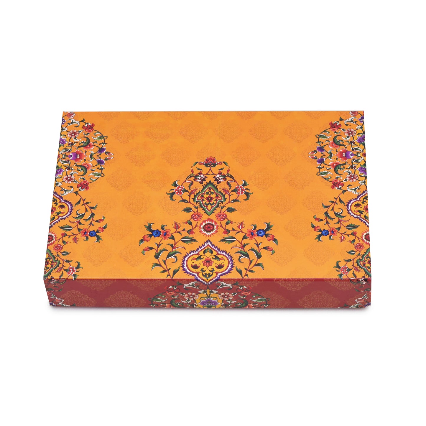 500 gm Yellow Leaf 4 Line Premium Sweet Packaging Festival Gift Box | Grownex Packaging | Sweet Box