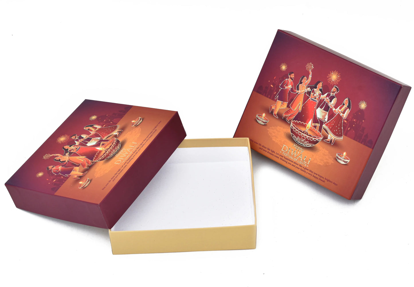 Happy Diwali Festival Gift Box | Group Celebration & Diya Art | Luxury Sweets Packaging | Grownex Packaging | Hamper Box