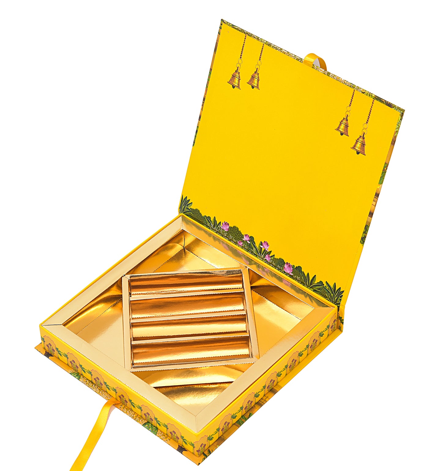 Rajasthani Theme 5 Partitions Lawana Box Book Pattern | Grownex Packaging | Sweet Box