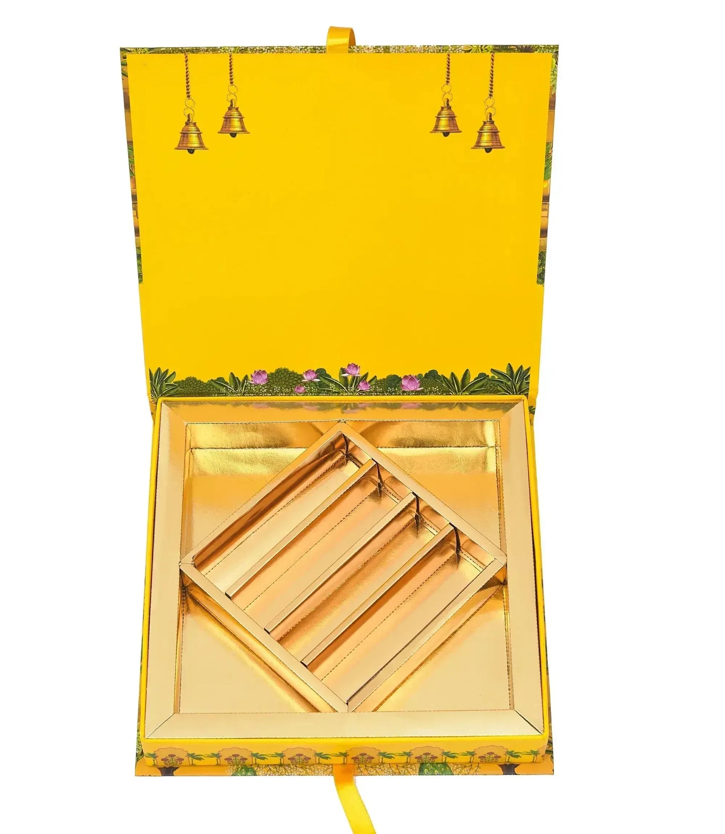 Rajasthani Theme Lawana Box Book Pattern (8 Partitions Tray) | Grownex Packaging | Sweet Box