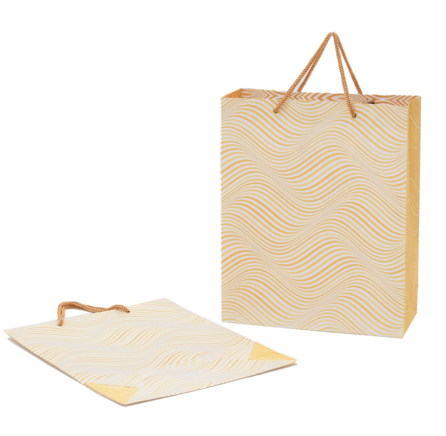 Golden Zebra Print Paper Bag 10.5x4x12.5 inch | Grownex Packaging | paper bags