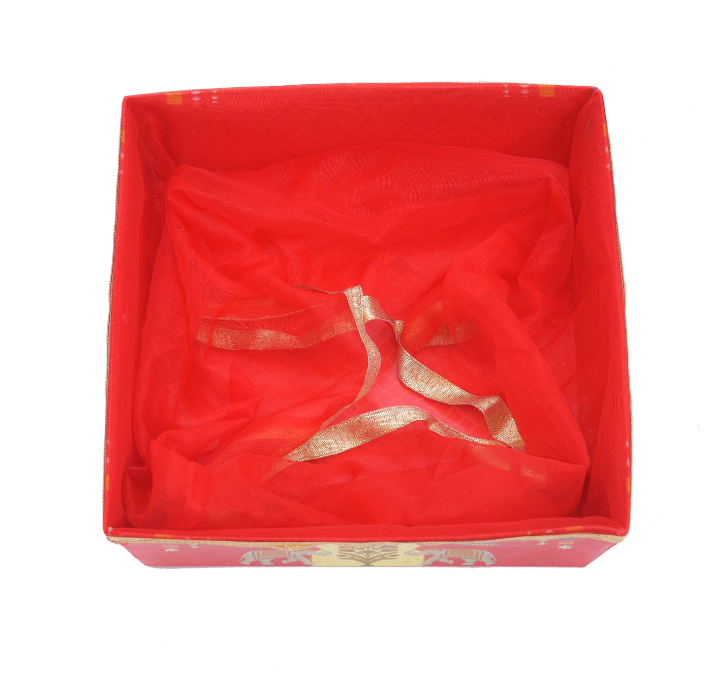 Red Elephant Print Room Hamper Basket Grownex Packaging Basket & Tray