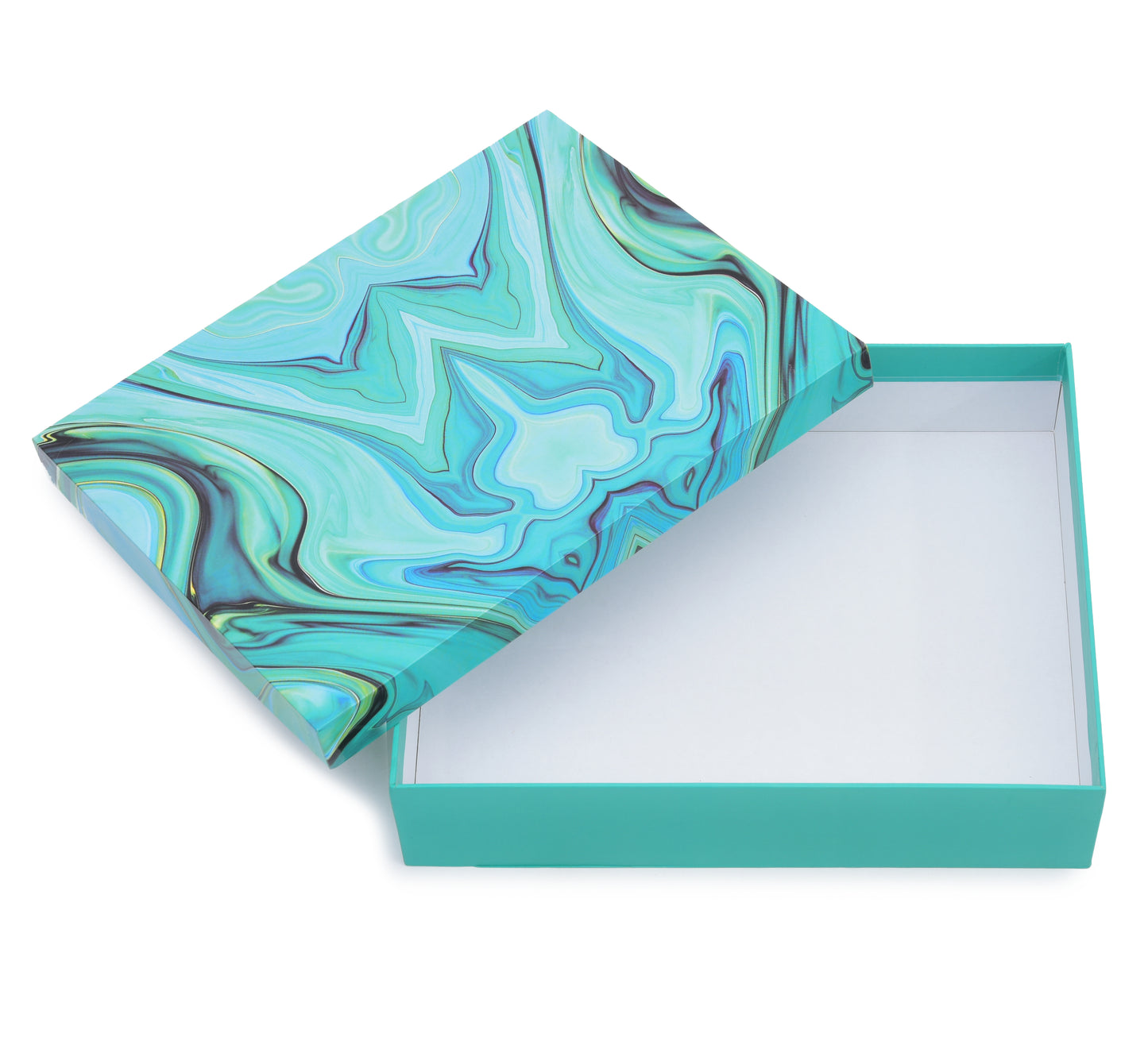 Marble Blue Hamper Box 14.5x11.5x3.5 Inch | Grownex Packaging | Hamper Box