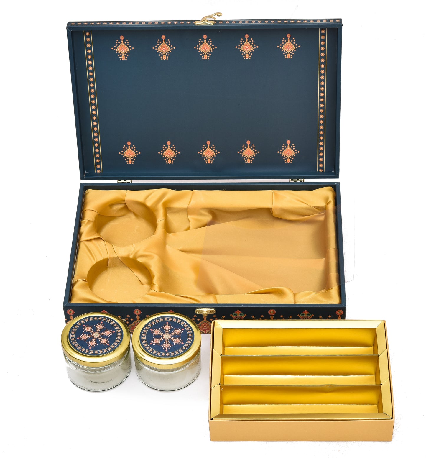 Blue Floral Regal Wooden Box | Grownex Packaging | wooden box