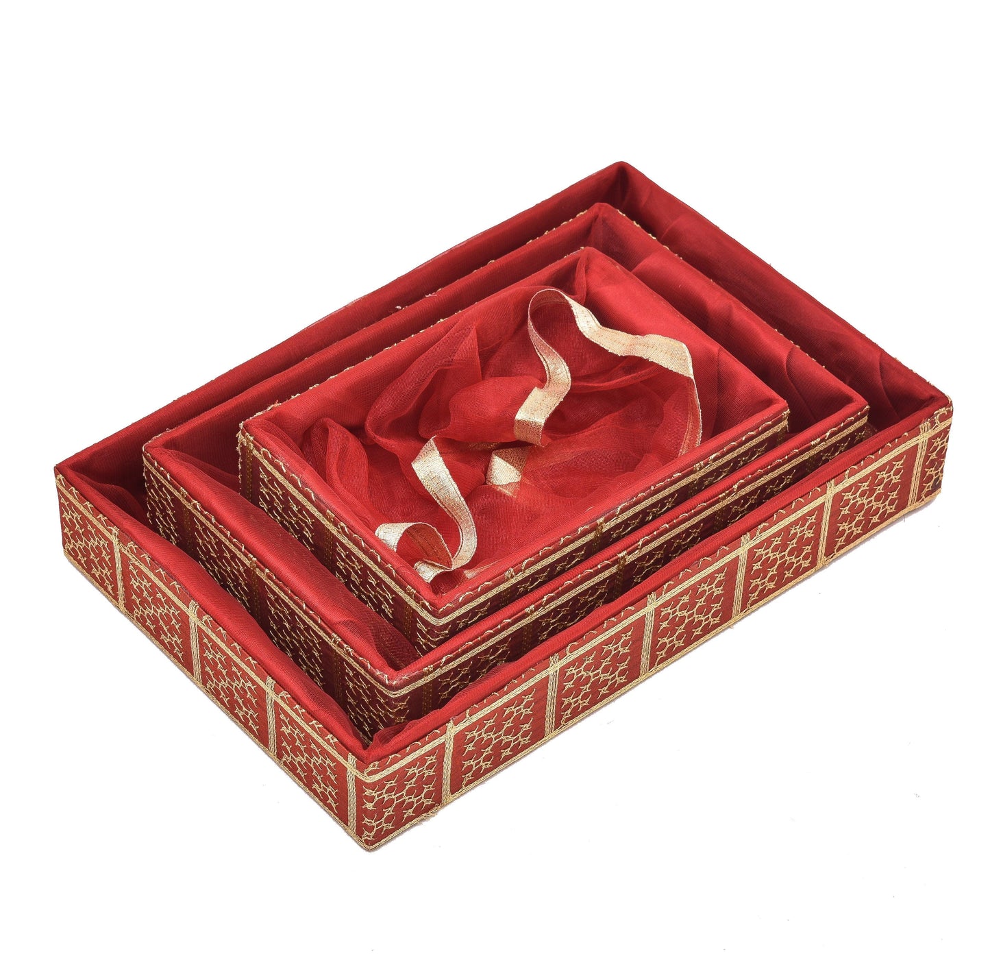Red Net Decorative Hamper | Grownex Packaging | Basket & Tray