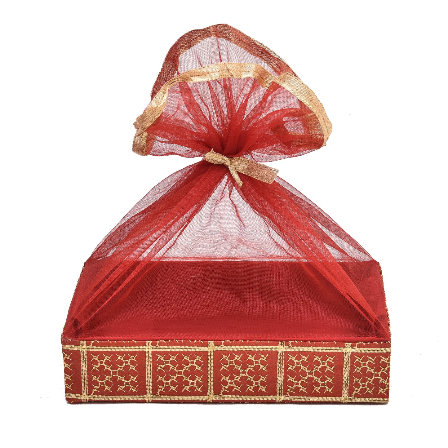 Red Net Decorative Hamper | Grownex Packaging | Basket & Tray