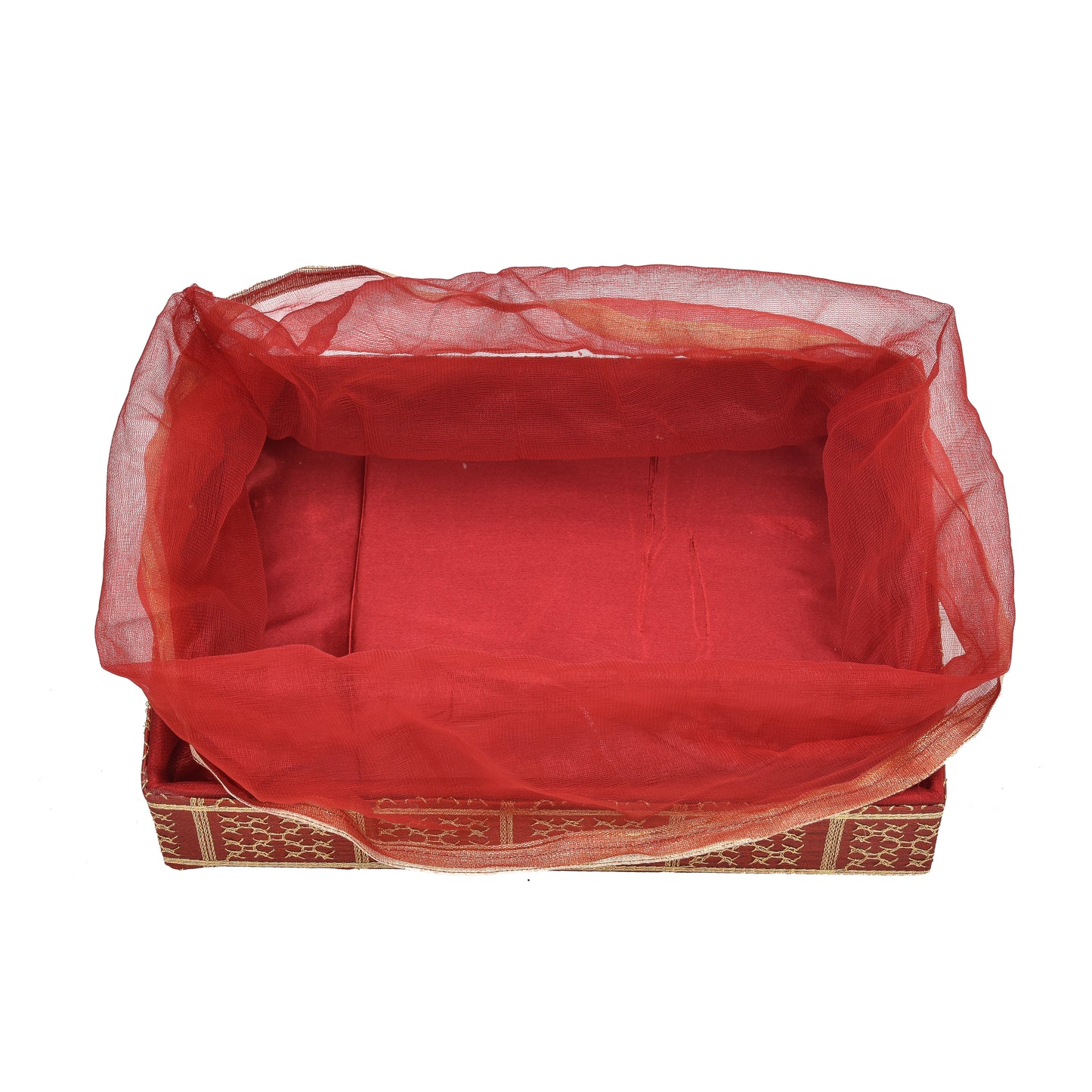 Red Net Decorative Hamper | Grownex Packaging | Basket & Tray