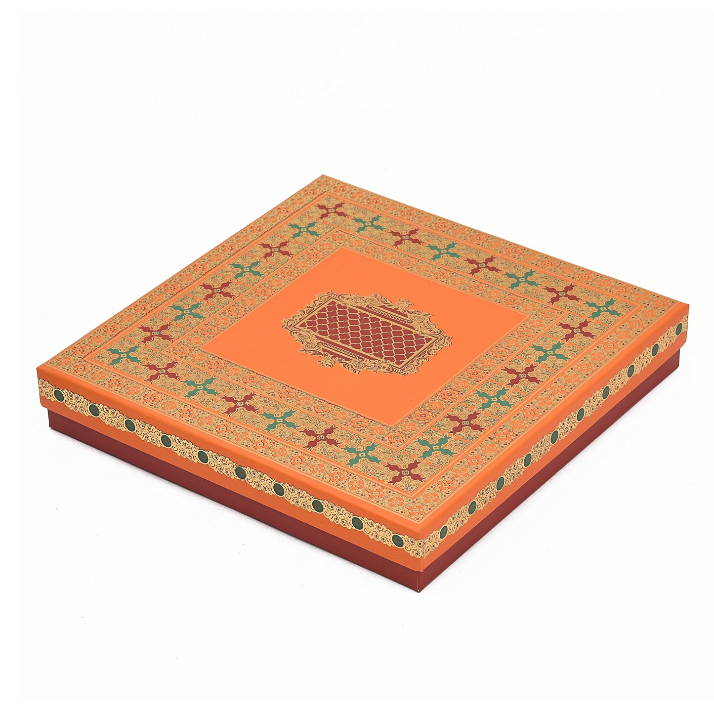 Golden Foil Orange 5 Partitions Lawana Box Lid Pattern | Grownex Packaging | Sweet Box
