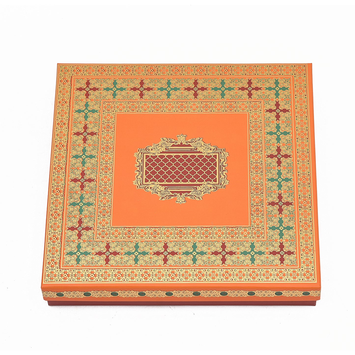 Golden Foil Orange 5 Partitions Lawana Box Lid Pattern | Grownex Packaging | Sweet Box