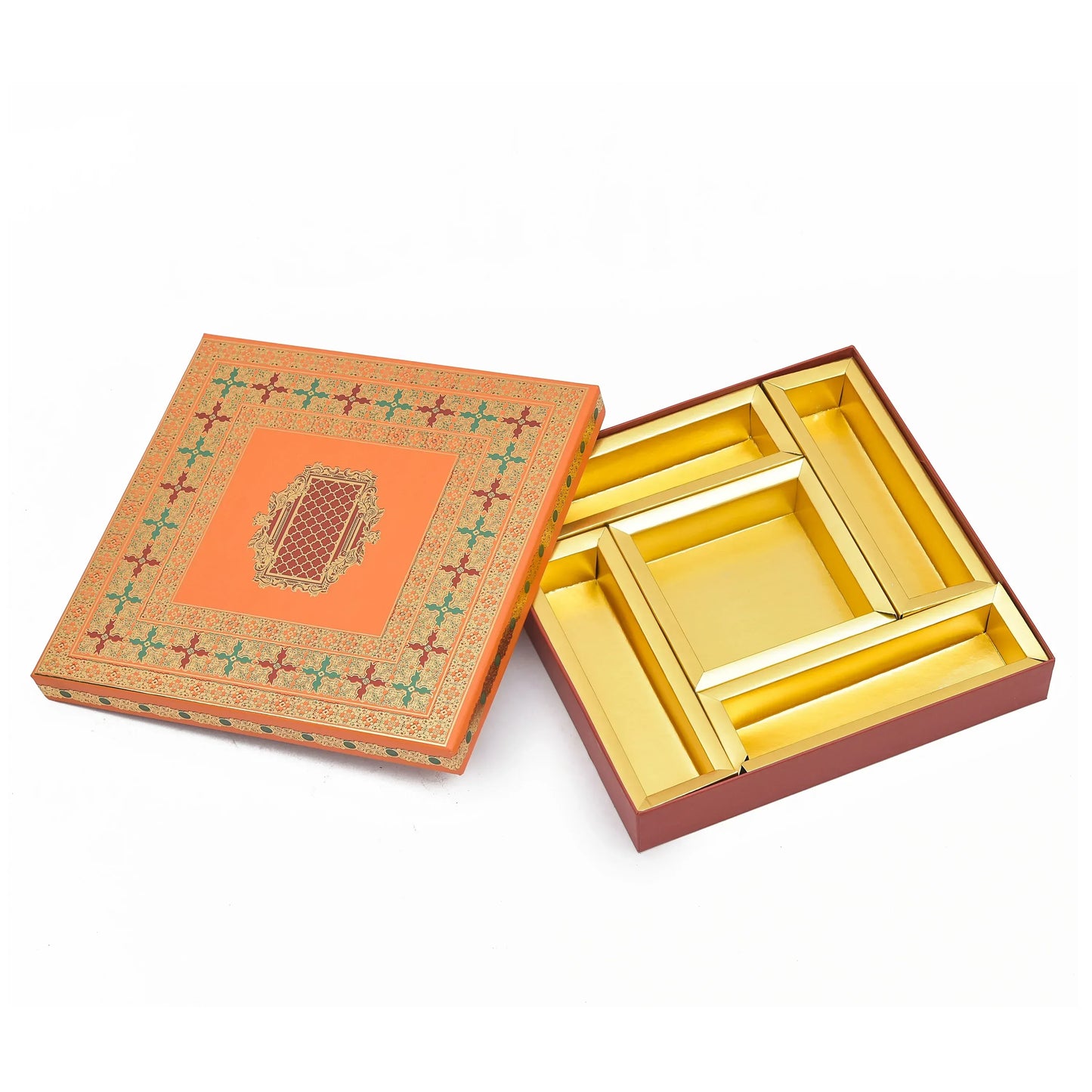 Premium Lawna Sweet Box with Ganesh Design – Ideal for Ganesh Utsav & Festive Gifting | Grownex Packaging | Sweet Box