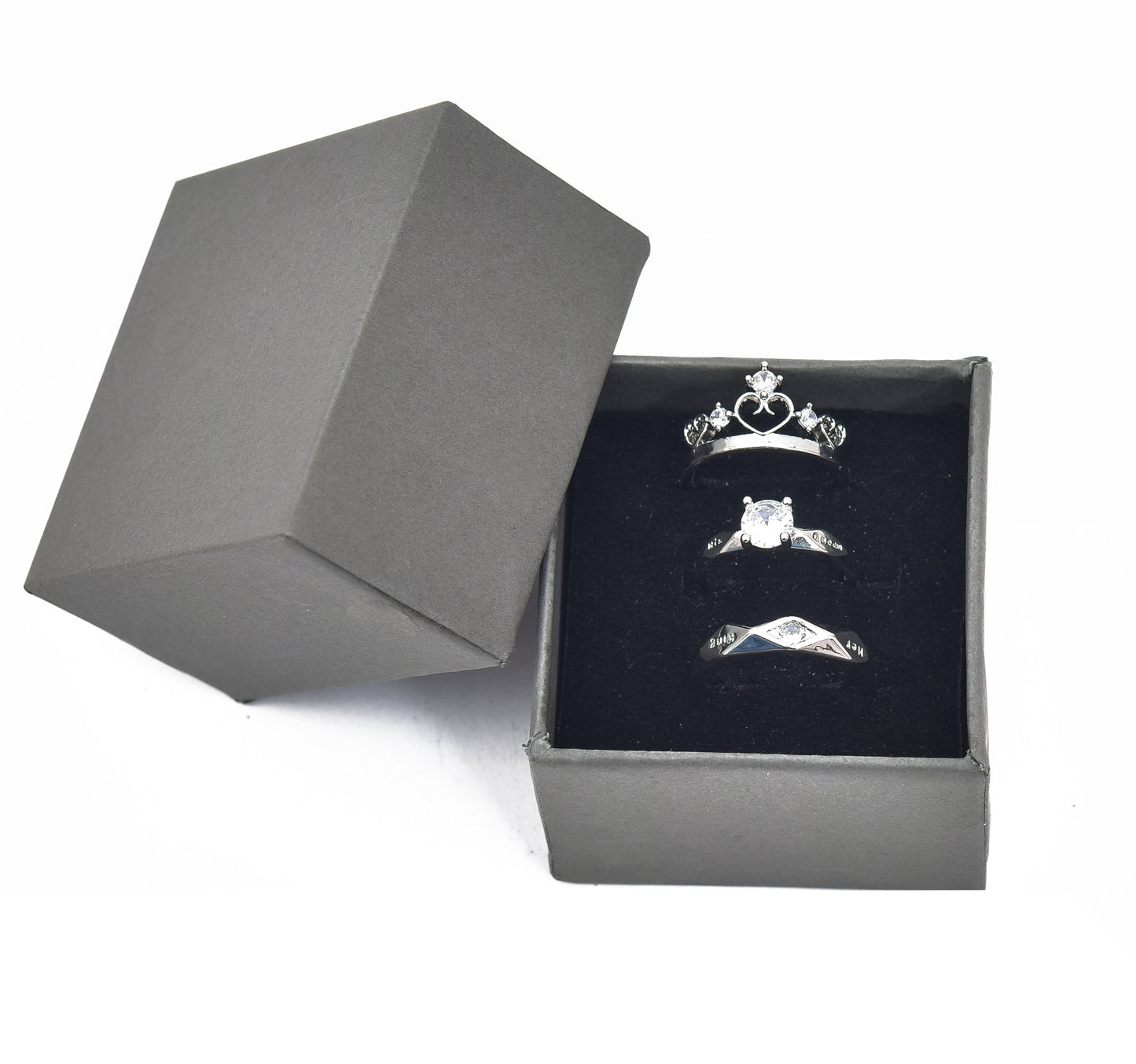 Lid Pattern Ring Box - Grey | Grownex Packaging | Jewellery Box