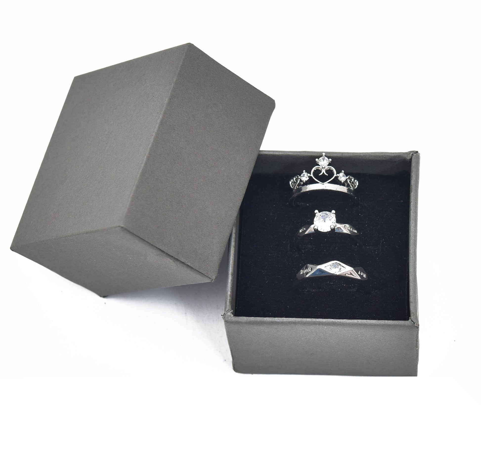 Lid Pattern Ring Box - Grey | Grownex Packaging | Jewellery Box