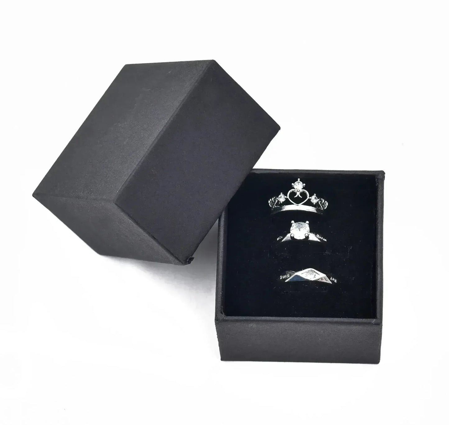 Lid Pattern Ring Box - Black | Grownex Packaging | Jewellery Box