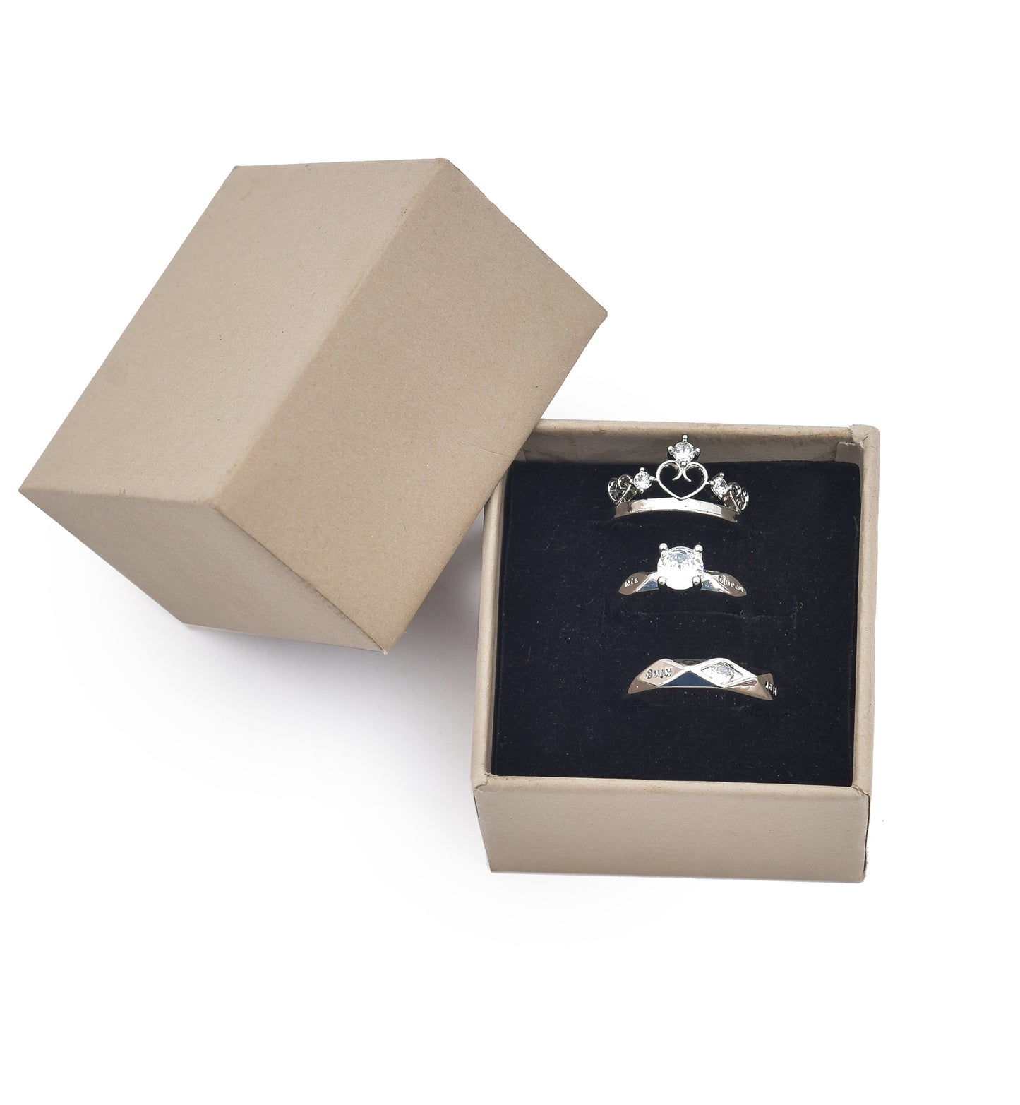Lid Pattern Ring Box - Beige | Grownex Packaging | Jewellery Box