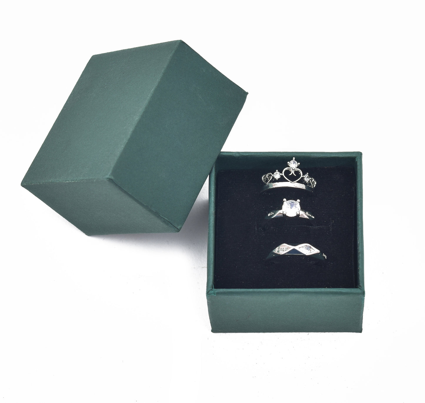 Lid Pattern Ring Box - Green Grownex Packaging Jewellery Box