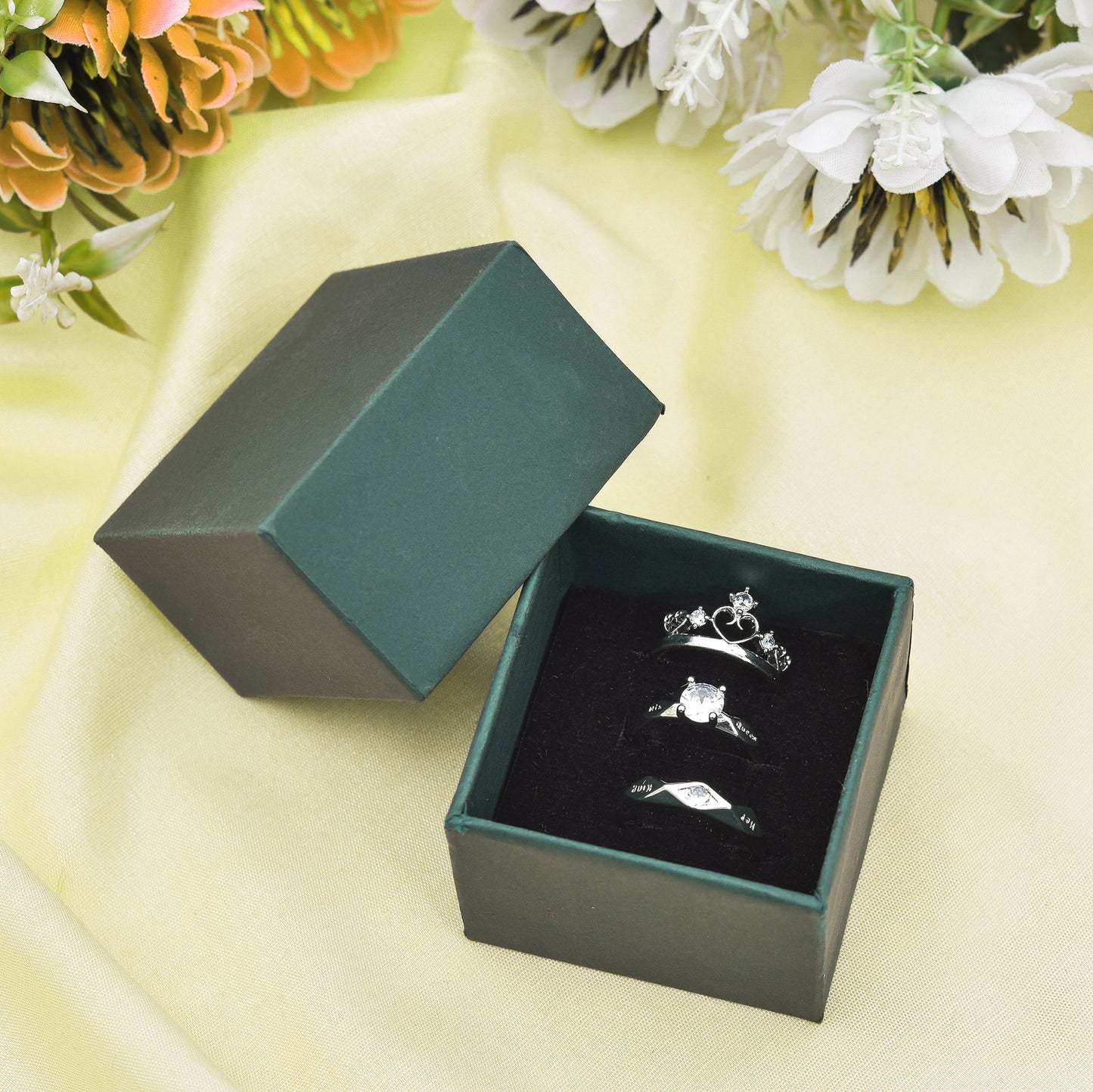 Lid Pattern Ring Box - Green Grownex Packaging Jewellery Box