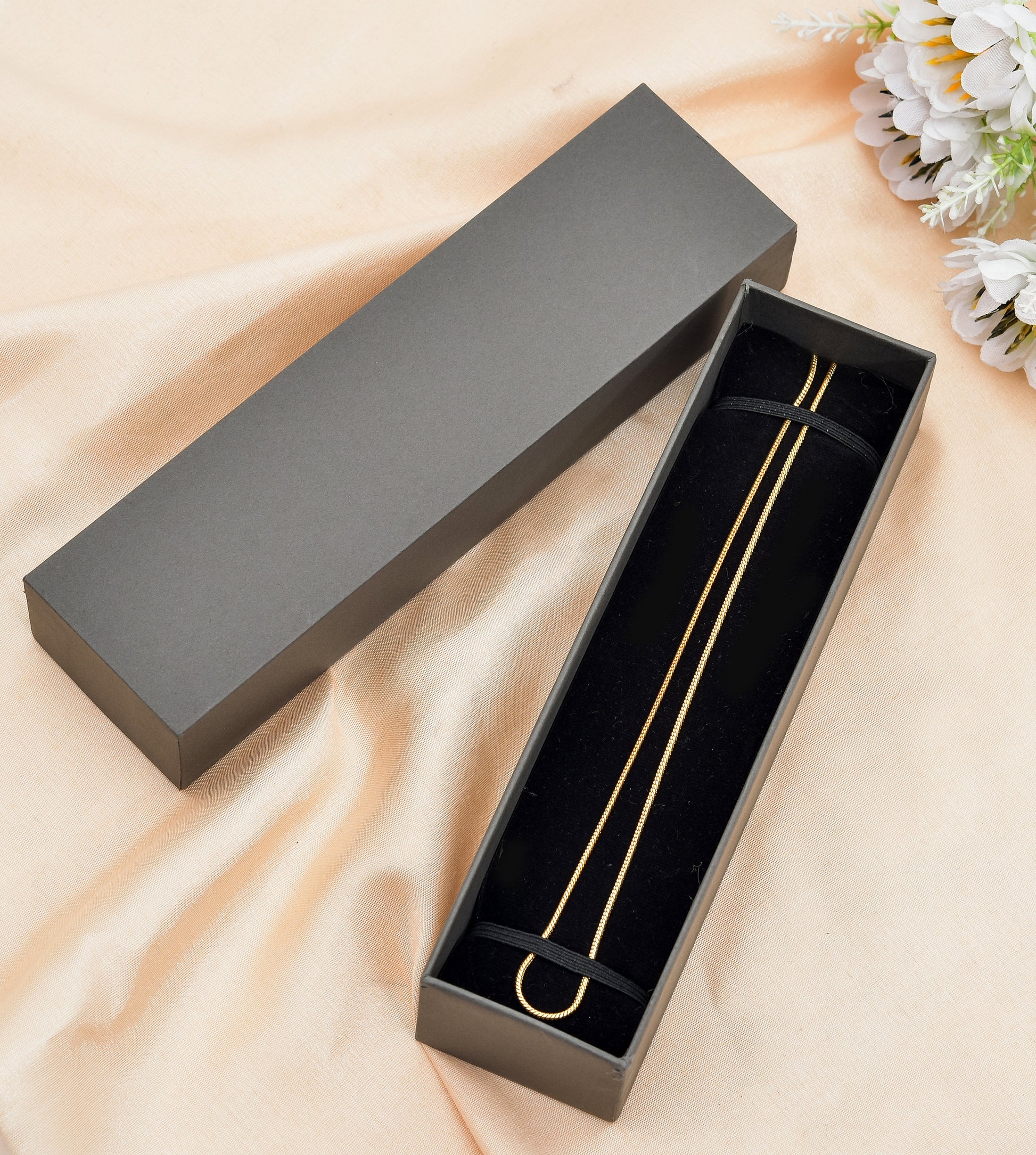 Lid Pattern Chain Box - Grey | Grownex Packaging | Jewellery Box