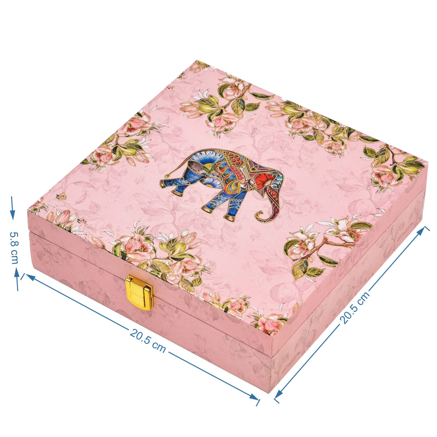 Elephant Foil Print Wooden Premium Hamper Box