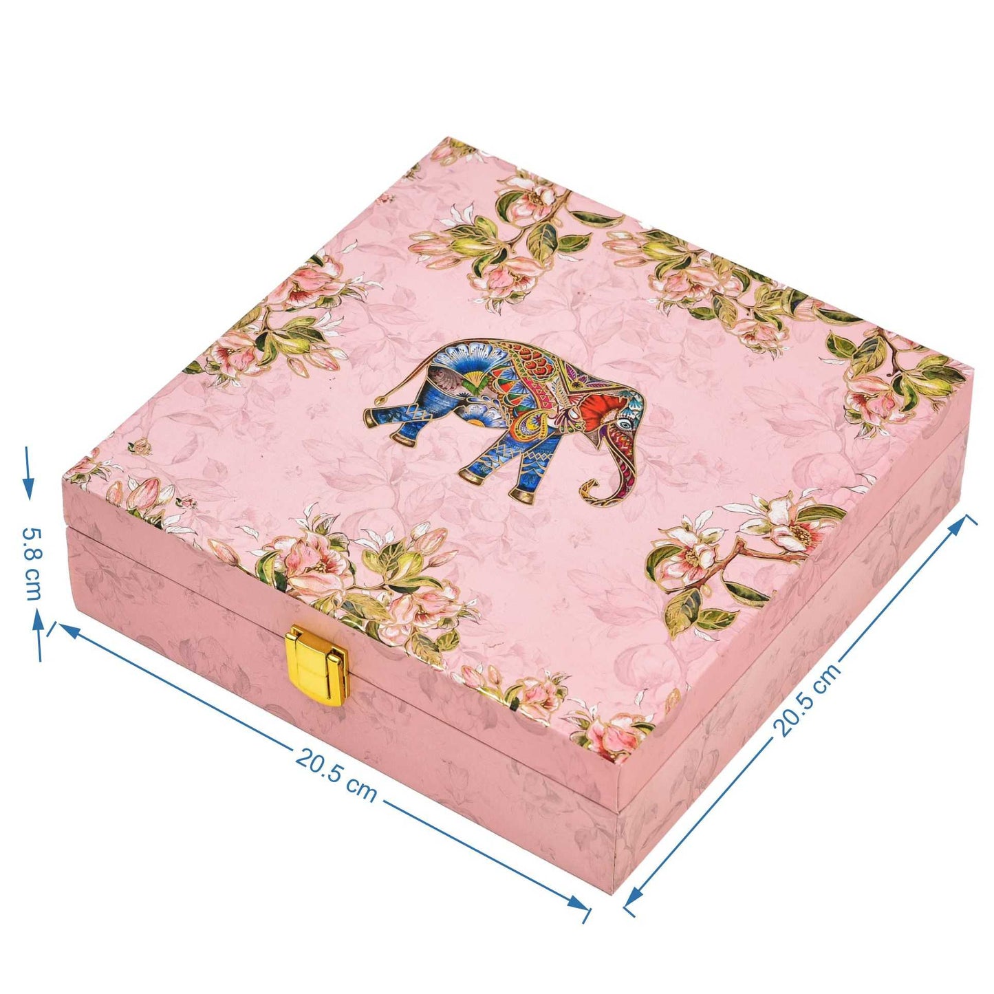 Elephant Foil Print Wooden Premium Hamper Box – Luxury Festive Gift Packaging | Grownex Packaging | wooden box