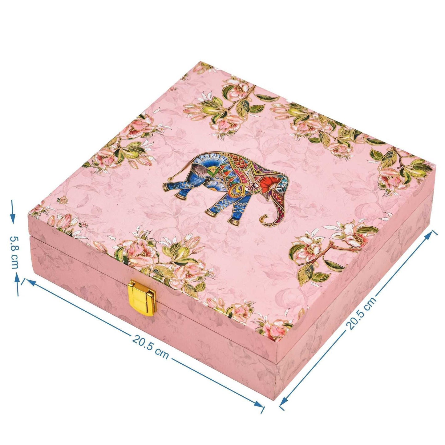 Elephant Foil Print Wooden Premium Hamper Box – Luxury Festive Gift Packaging | Grownex Packaging | wooden box