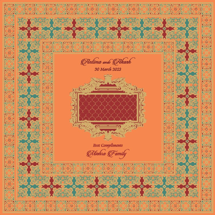 Custom Golden Foil Orange 5 Partitions Lawana Box Lid Pattern | Grownex Packaging | Sweet Box