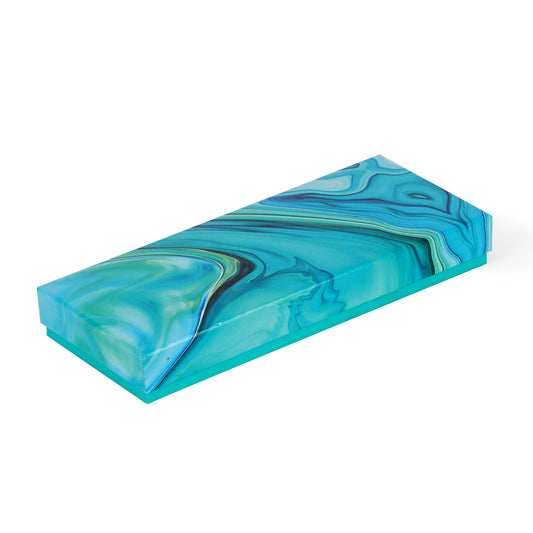 Marble Blue 2-Compartment Dry fruit Box | Elegant & Functional Gifting | Grownex Packaging | Dry Fruit Box