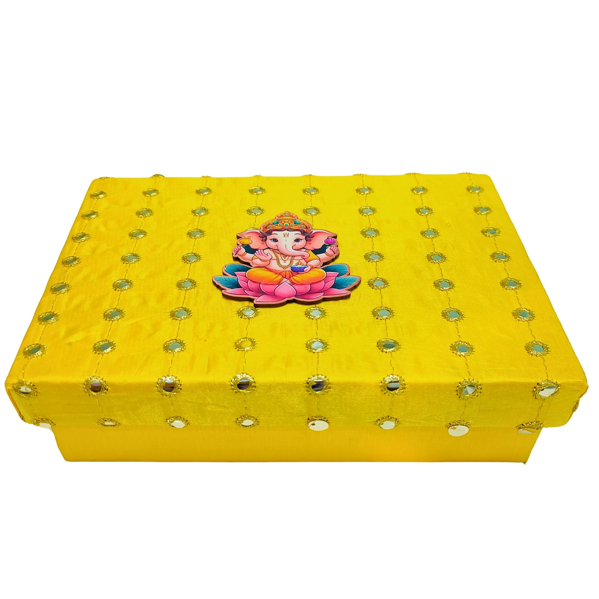 Yellow Ganesha Gift Box – Premium Modak & Sweet Packaging | Grownex Packaging | Sweet Box