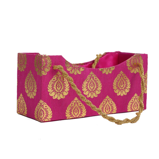 Handle Basket Rani Pink – Decorative Gift Basket with Handle | Grownex Packaging | Basket & Tray
